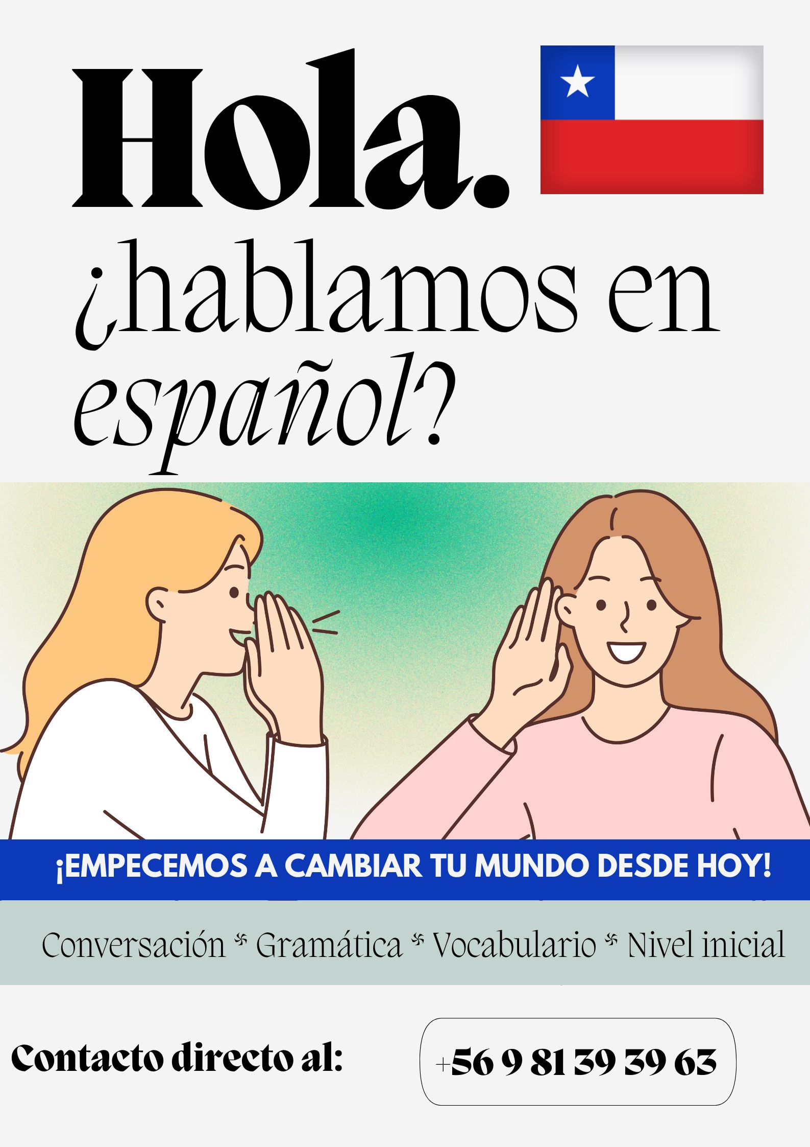 Hola ¿hablamos español?